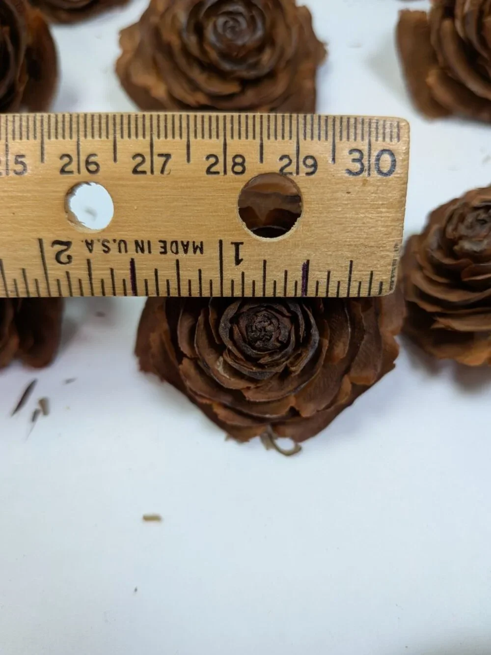 30 Real Cedar Rose Cones Natural Wooden Flowers Crafting & Wreath Supply